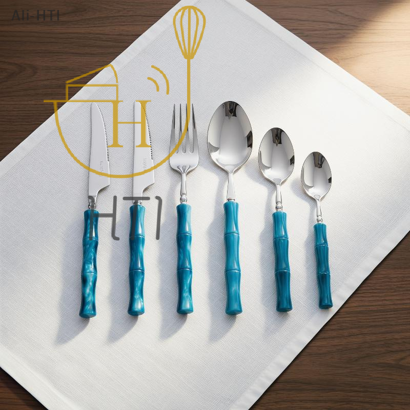 Bamboo Cutlery Set - Practical Bamboo Handle Cutlery Set Stainless