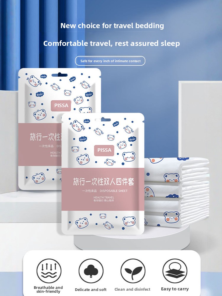Linen Duvet Cover - Disposable Hotel Bed Linen Set Thiened