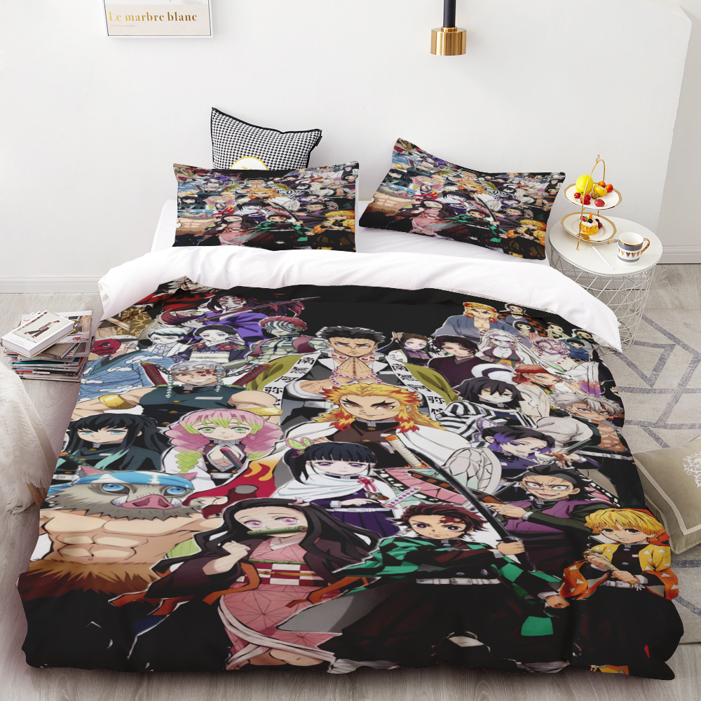 Linen Duvet Cover - Duvet Cover Kamado Nezuko Demon Slayer
