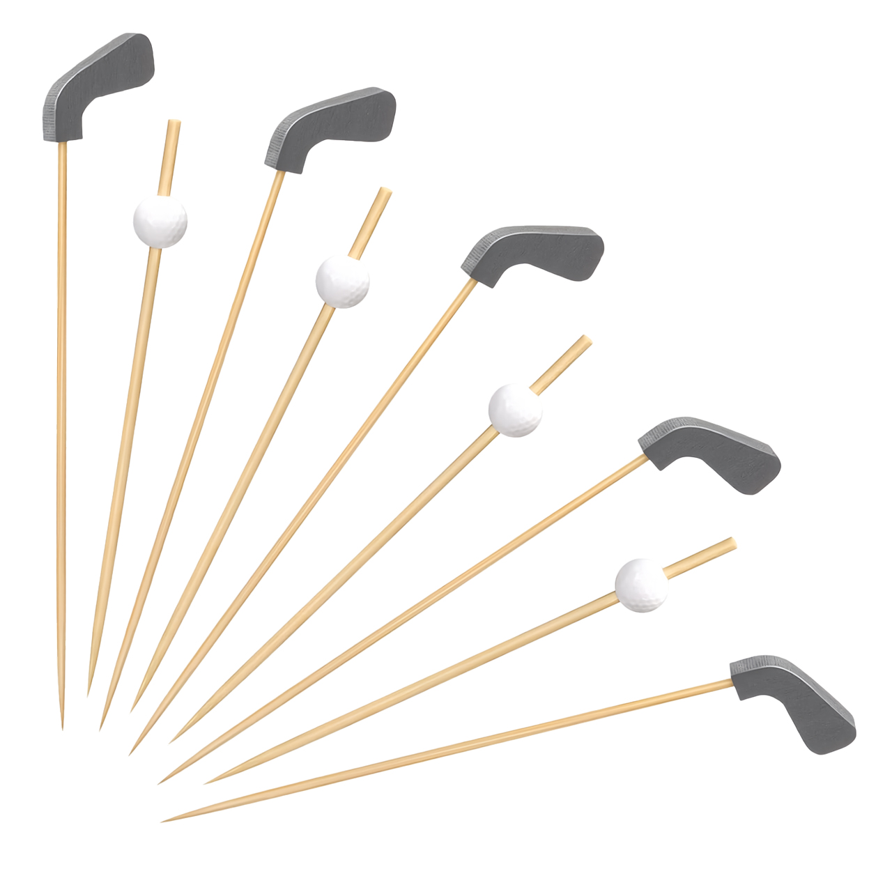 100 Pieces x 120mm Golf Club C - Bamboo Cutlery Set reseña y precio