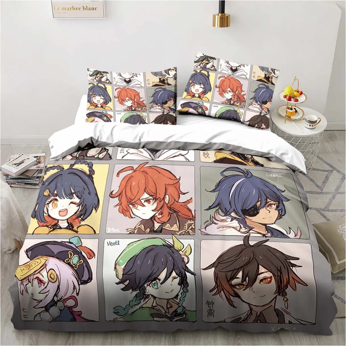 Cartoon Anime Genshin Impact G - Linen Duvet Cover reseña y precio
