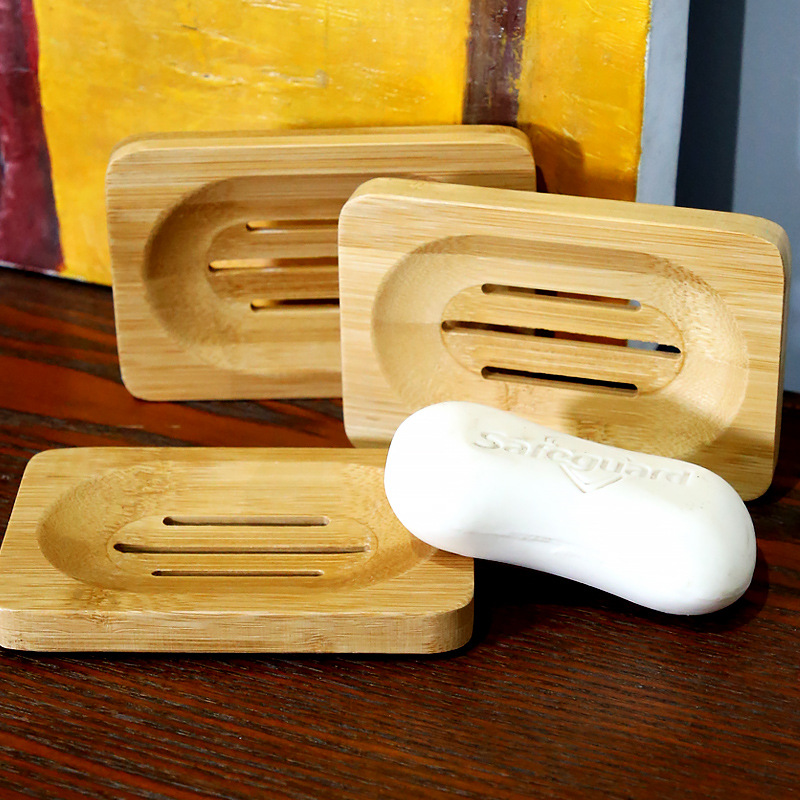 1 Pc Bamboo Wooden Soap Dish,  - Bamboo Cutlery Set reseña y precio