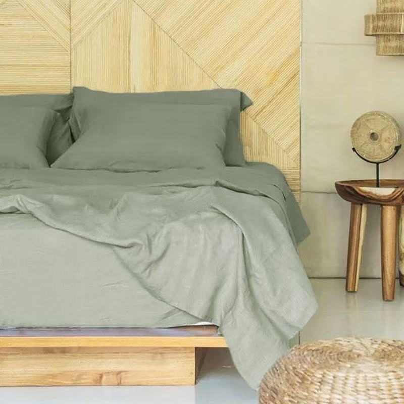 100% Linen Fitted Bed Sheet Se - Linen Duvet Cover reseña y precio
