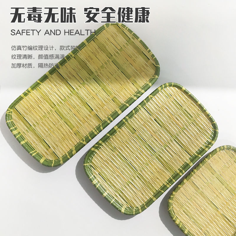 Melamine Imitation Bamboo Plat - Bamboo Cutlery Set reseña y precio