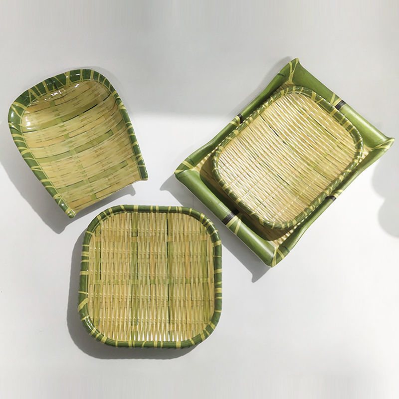 Melamine Imitation Bamboo Plat - Bamboo Cutlery Set reseña y precio