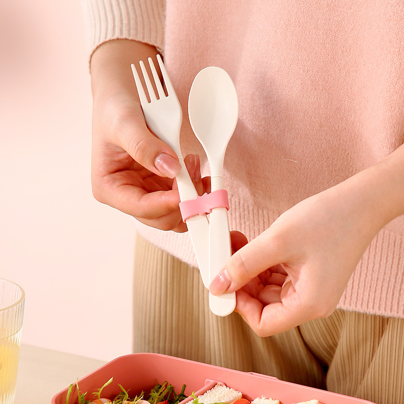 Portable Lunch Box Bamboo Fibe - Bamboo Cutlery Set reseña y precio