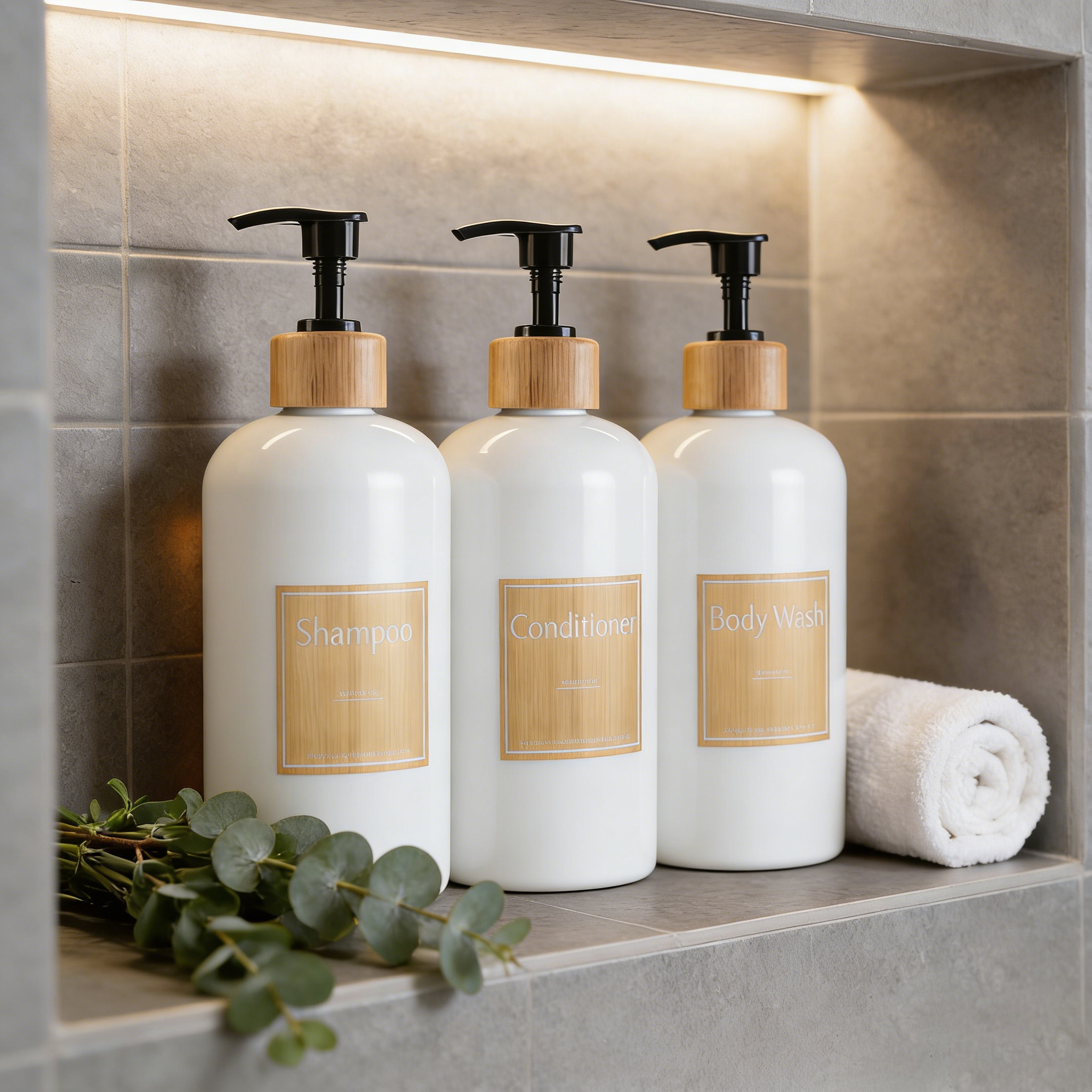 Refillable Soap Bottles with B - Bamboo Cutlery Set reseña y precio