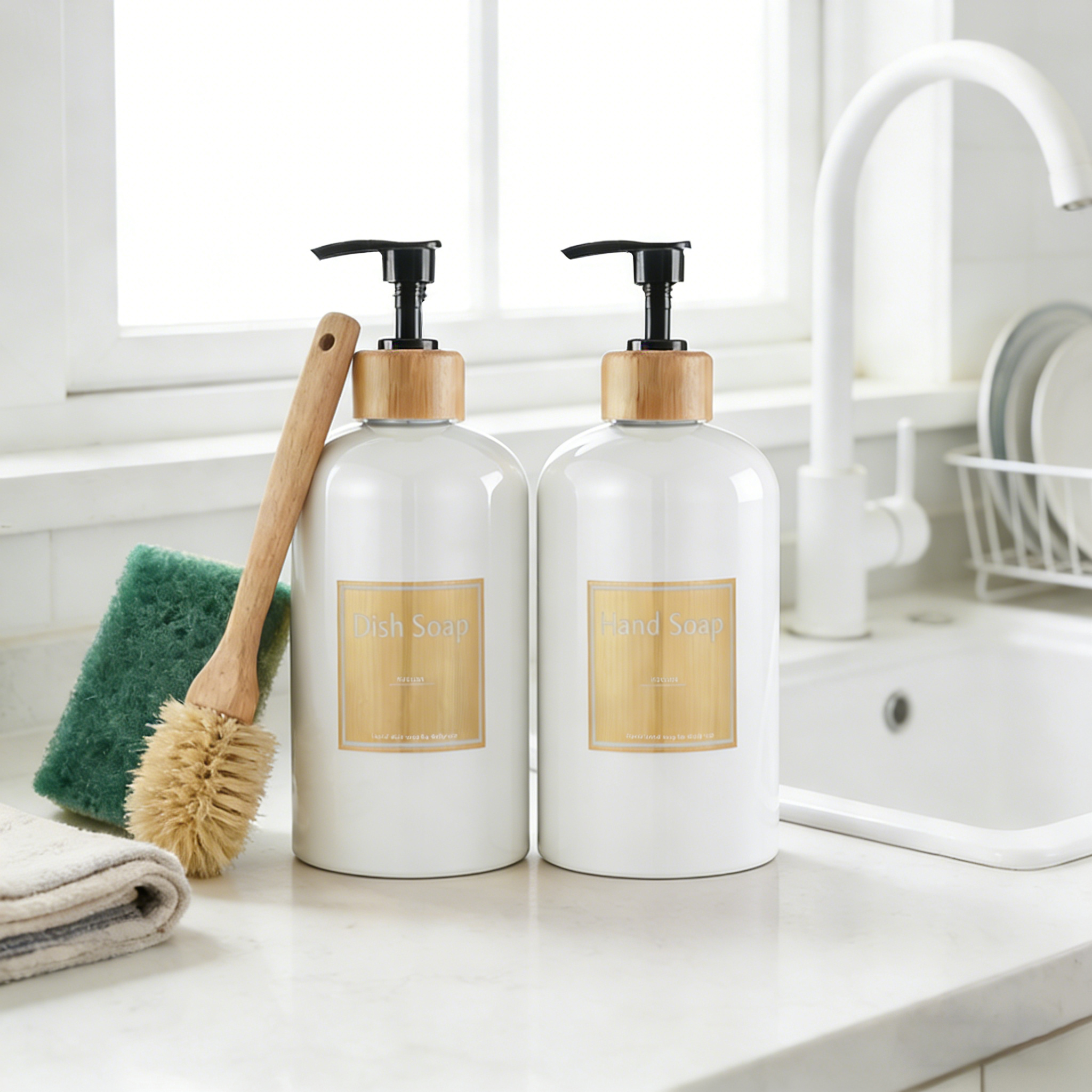 Refillable Soap Bottles with B - Bamboo Cutlery Set reseña y precio