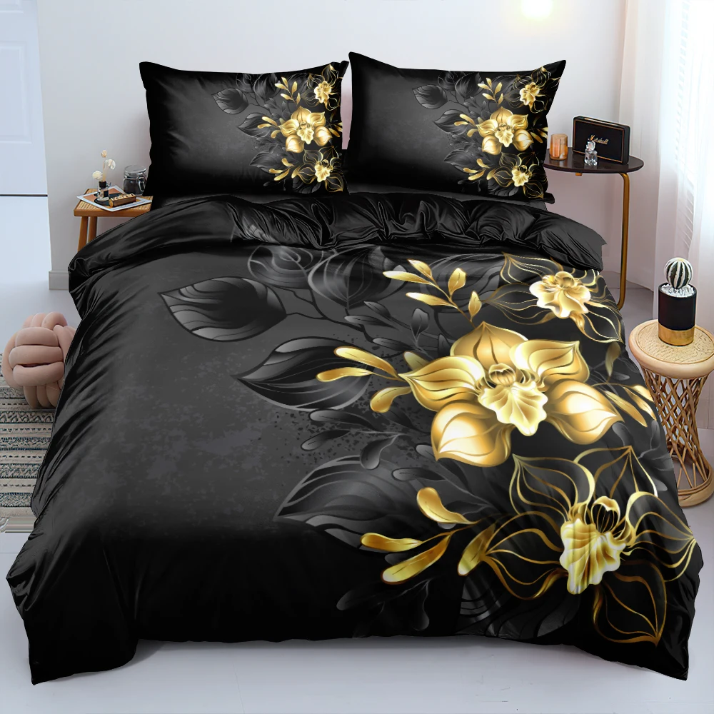 3D Design Flowers Duvet Cover  - Linen Duvet Cover reseña y precio