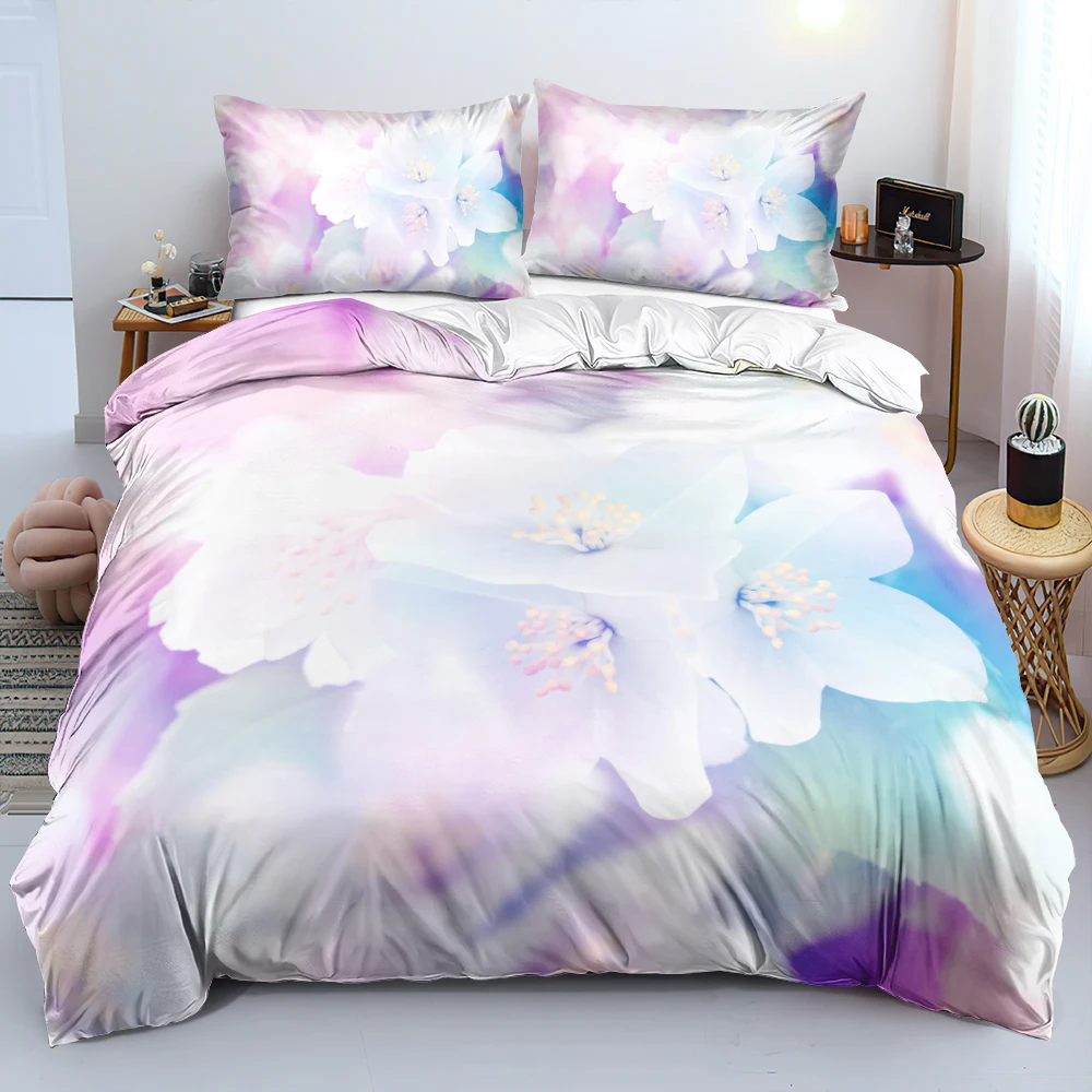 3D Design Flowers Duvet Cover  - Linen Duvet Cover reseña y precio
